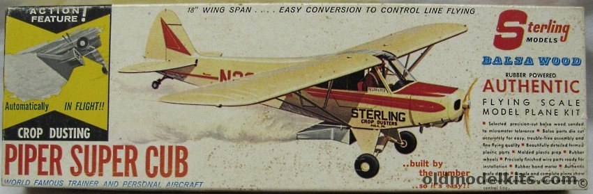 Sterling Piper Super Cub Crop Duster / Dusts Crops In Flight - 18 inch Wingspan, A7 plastic model kit